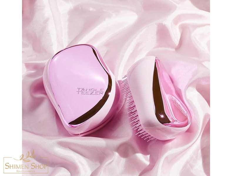 برس مو تنگل تیزر مدل Compact Styler رنگ Baby pink chrome 