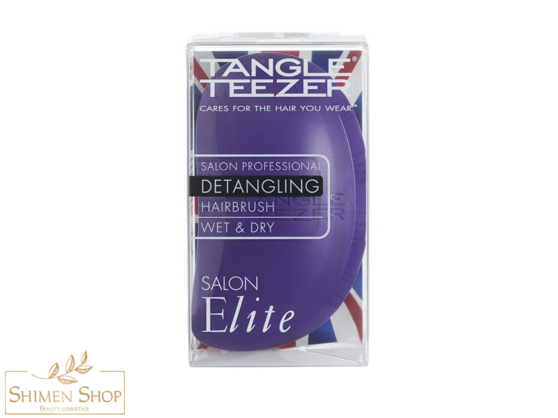 برس مو تنگل تیزر برای موهای گره خورده و اکستنشن مدلSalon Elite رنگ بنفش