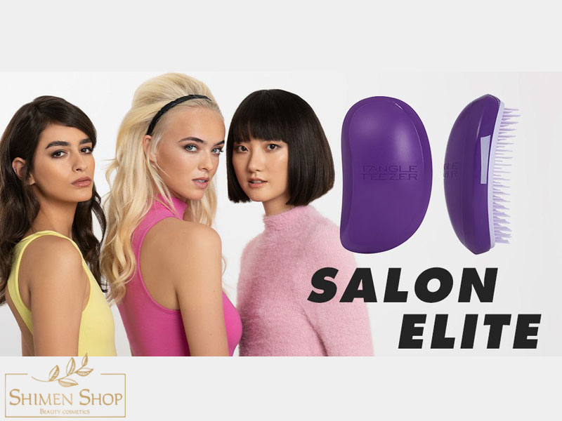 برس مو تنگل تیزر برای موهای گره خورده و اکستنشن مدلSalon Elite رنگ بنفش