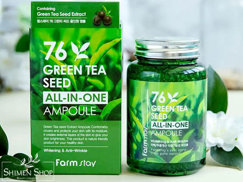 آمپول ضد پیری و روشن کننده چای سبز مناسب انواع پوست فارم استی 250 میل