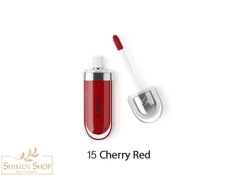 رژ لب مایع سه بعدی لیپ گلاس کیکو میلانو KIKO MILANO مدل 3d Hydra رنگ 15 Cherry Red 