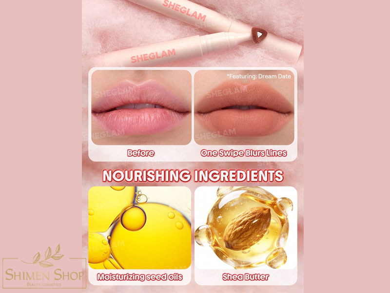 رژ لب مات، مخملی با جلوه محو شیگلم مدل Marshmallow Puff Lip Blur Pen