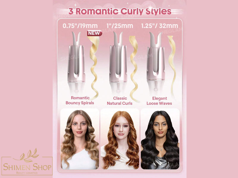 فر کننده مو اتوماتیک شیگلم مدل Cupid’s Charm( رنگ صورتی) 