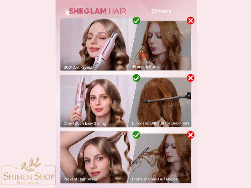 فر کننده مو اتوماتیک شیگلم مدل Cupid’s Charm( رنگ صورتی)