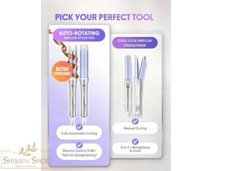 فرکننده چرخشی اتوماتیک مو شیگلم مدل Airflow Styler Pro با فناوری باد خنک