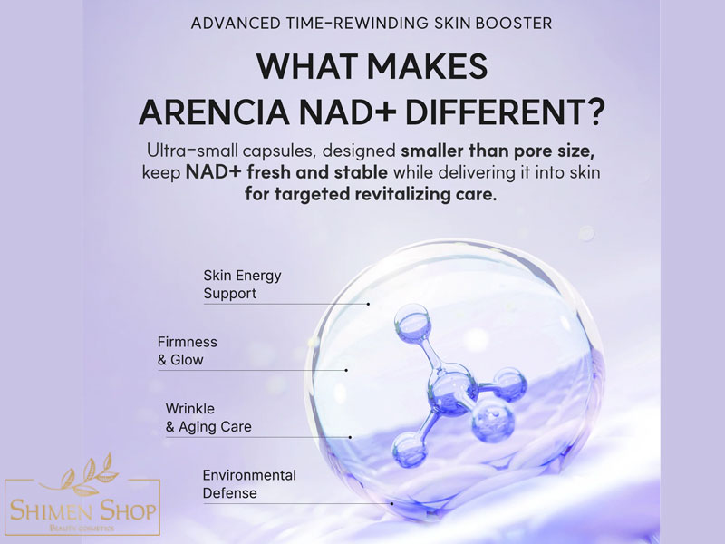 سرم دور چشم و صورت +NAD تایم‌ریوایند بوستر شات آرنسیا جوانساز و احیاکننده 30 میل